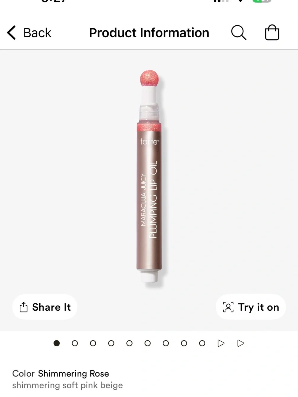 tarte Maracuja Juicy Plumping Lip Oil in Shimmering Rose